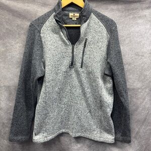 Woolrich Heathered Gray Fleece Quarter Zip Pullover L/S Size Medium